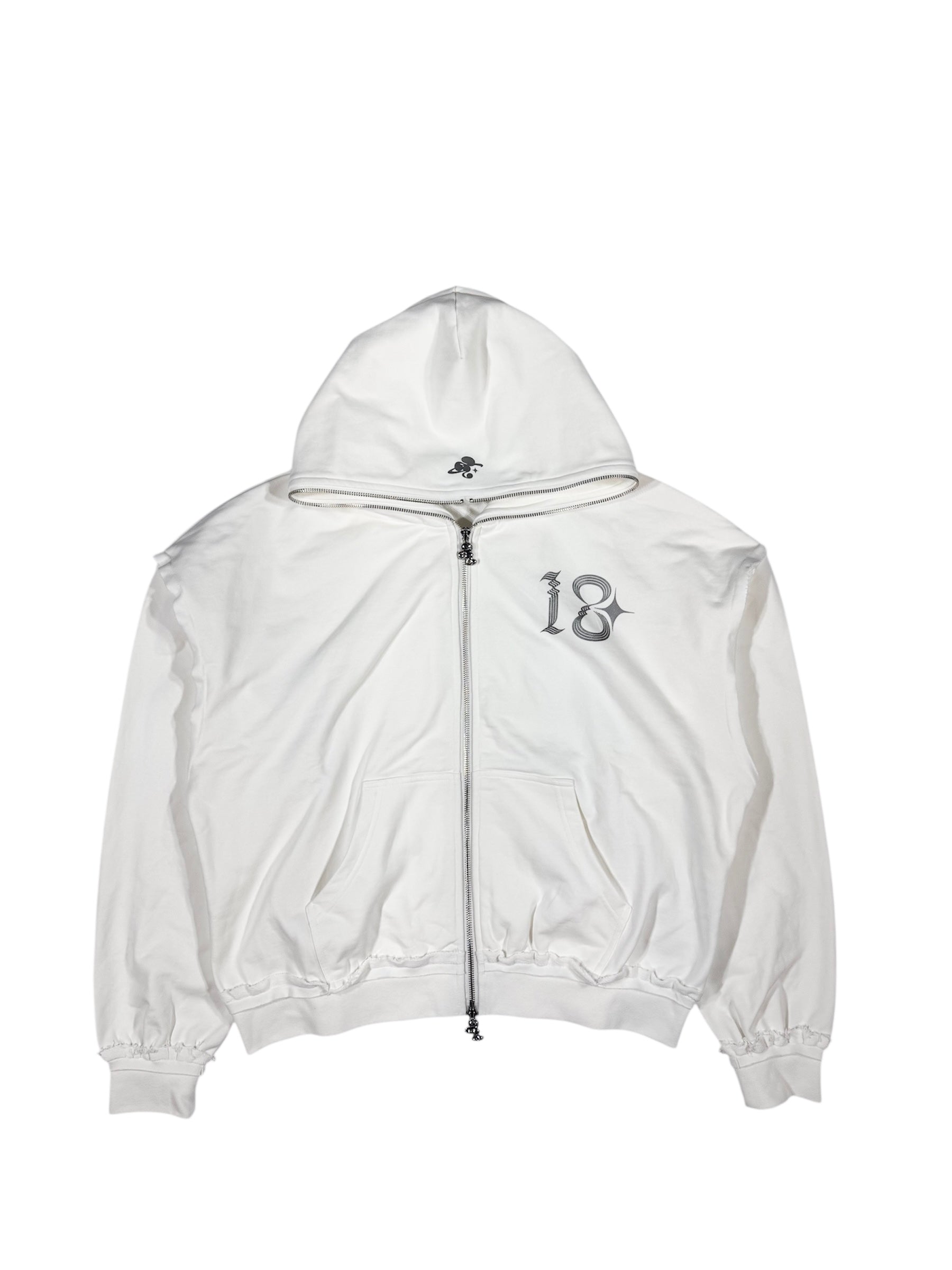 WASHED DOUBLE ZIP PARKER white – 1818