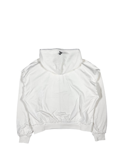WASHED DOUBLE ZIP HOODIE white
