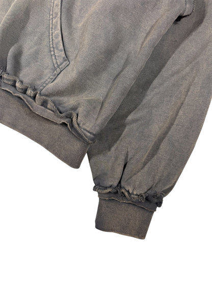 WASHED DOUBLE ZIP HOODIE black