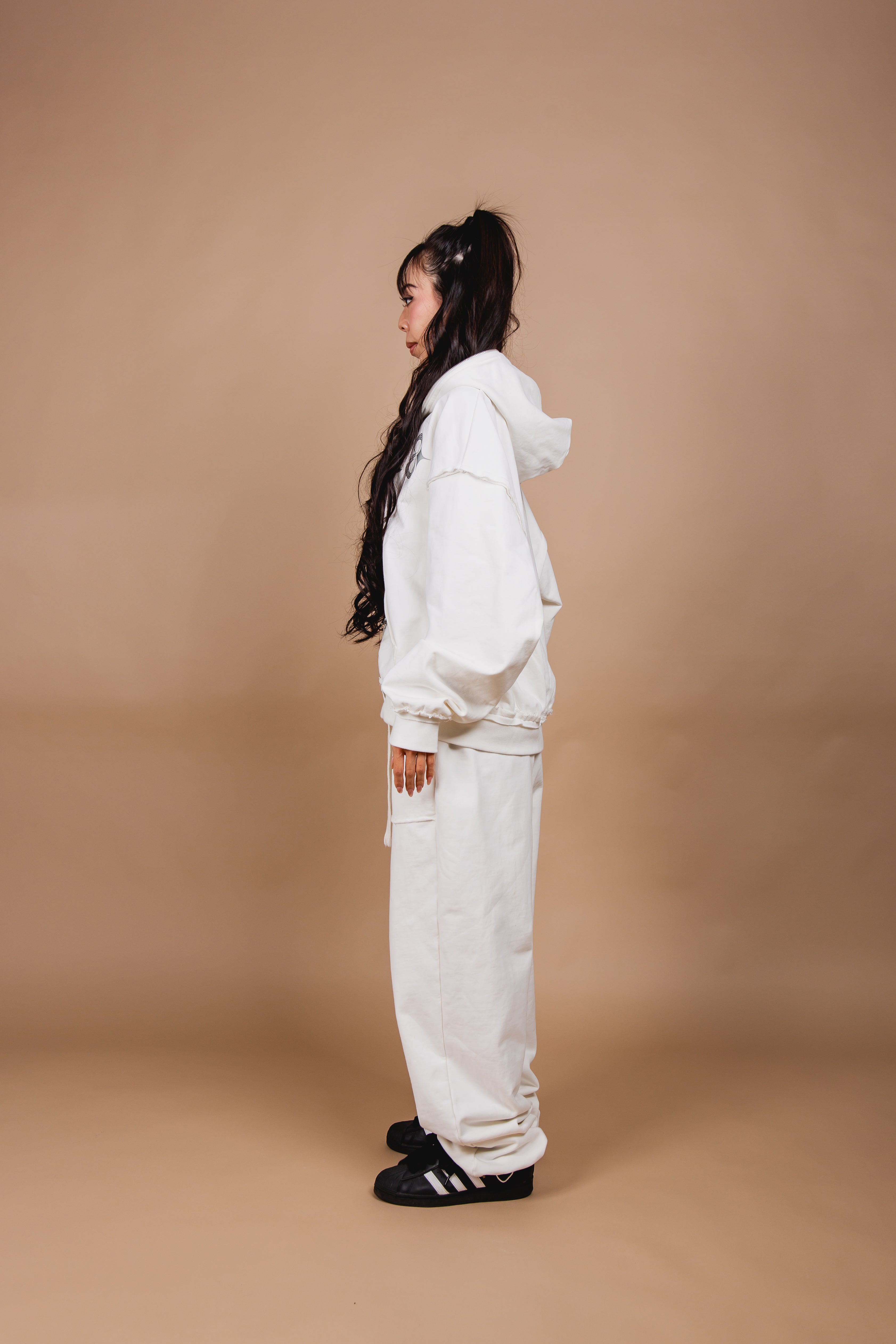 WASHED DOUBLE ZIP PARKER white – 1818