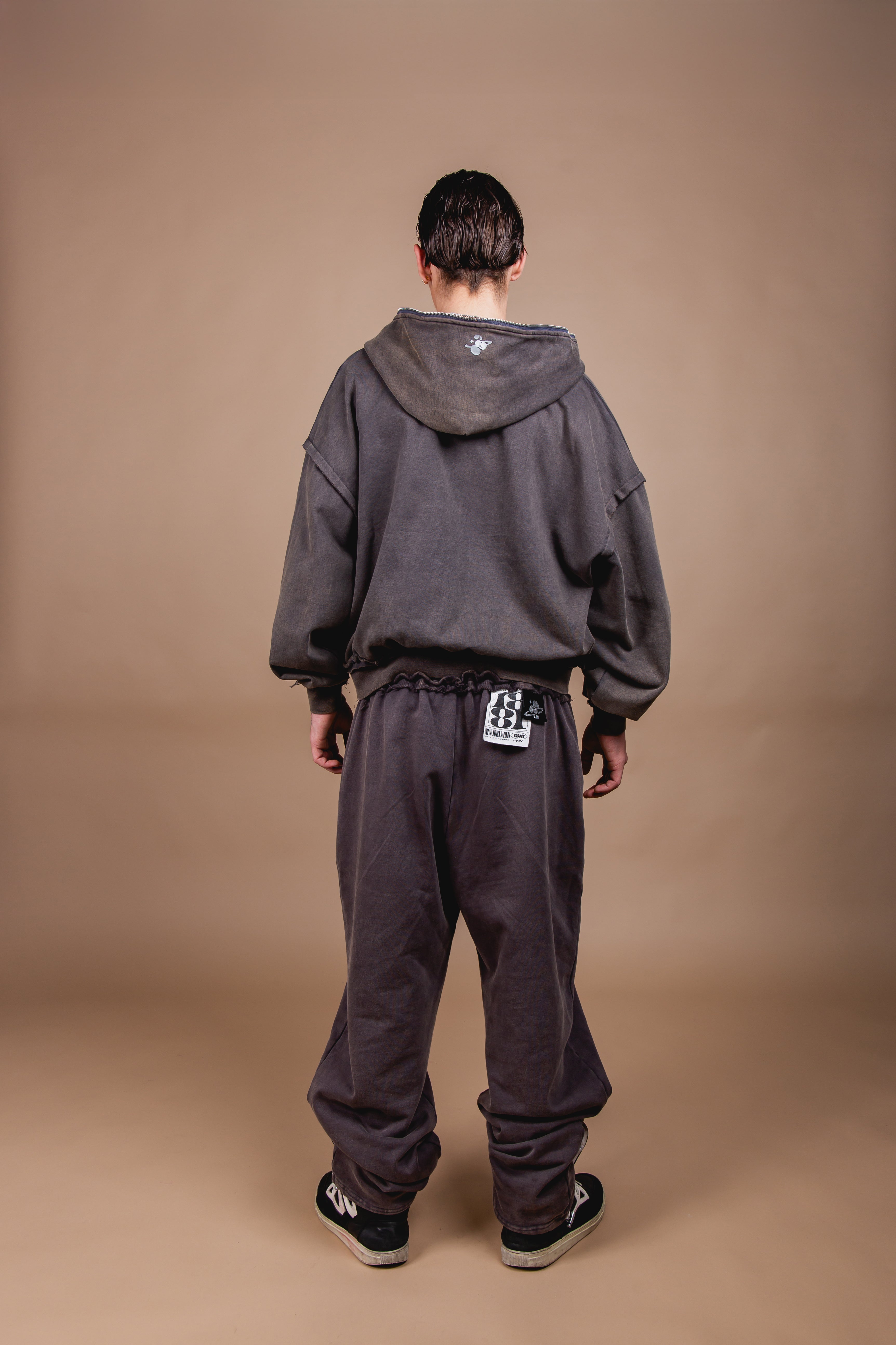 WASHED DOUBLE ZIP PARKER black – 1818