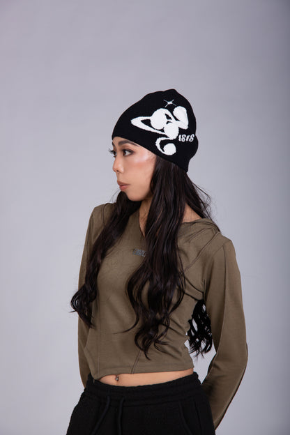 SYMBOL LOGO BEANIE gray