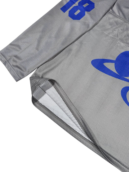 MESH TEAM L/S TEE gray