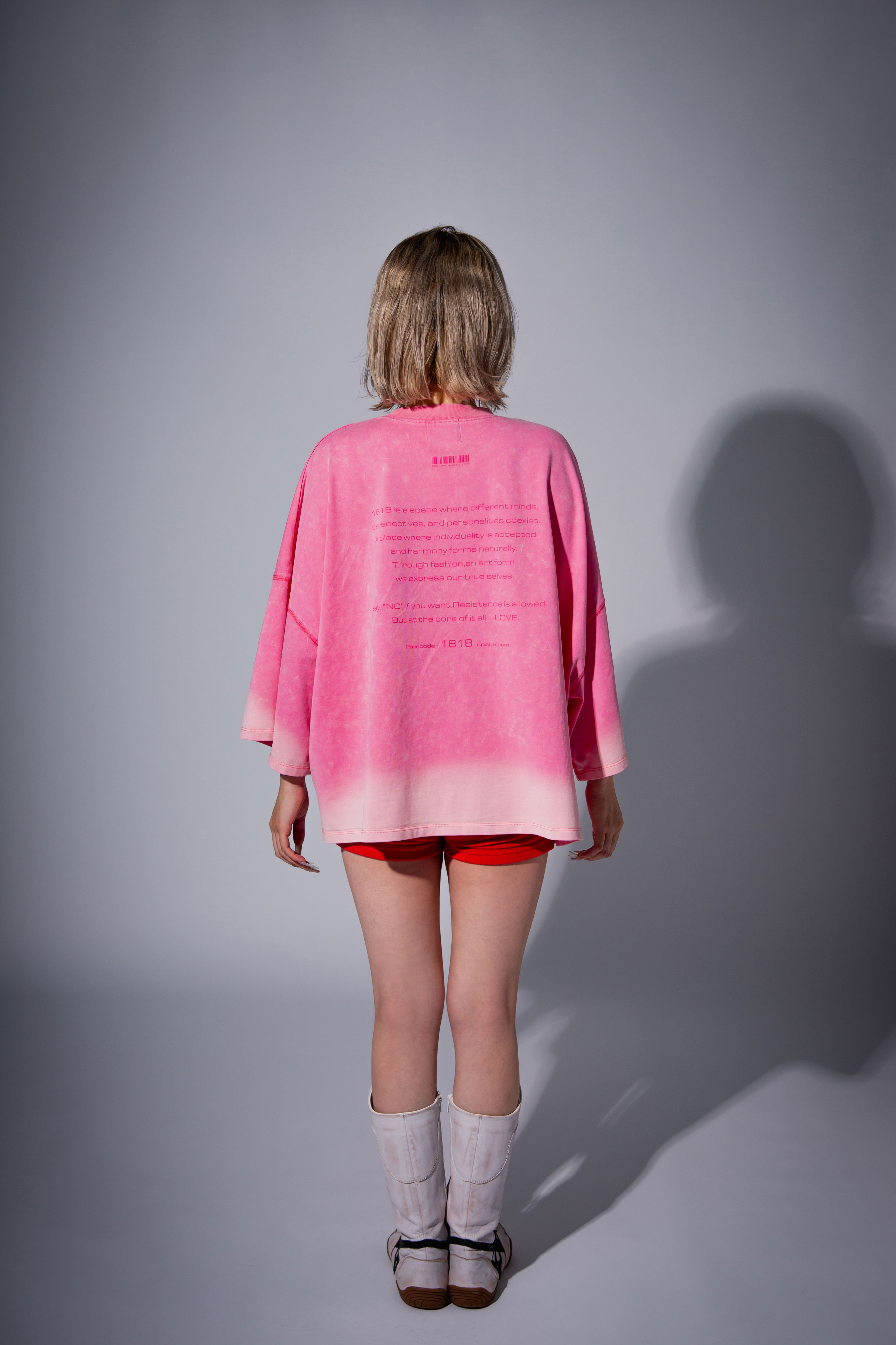 WASHED BIG TEE pink – 1818