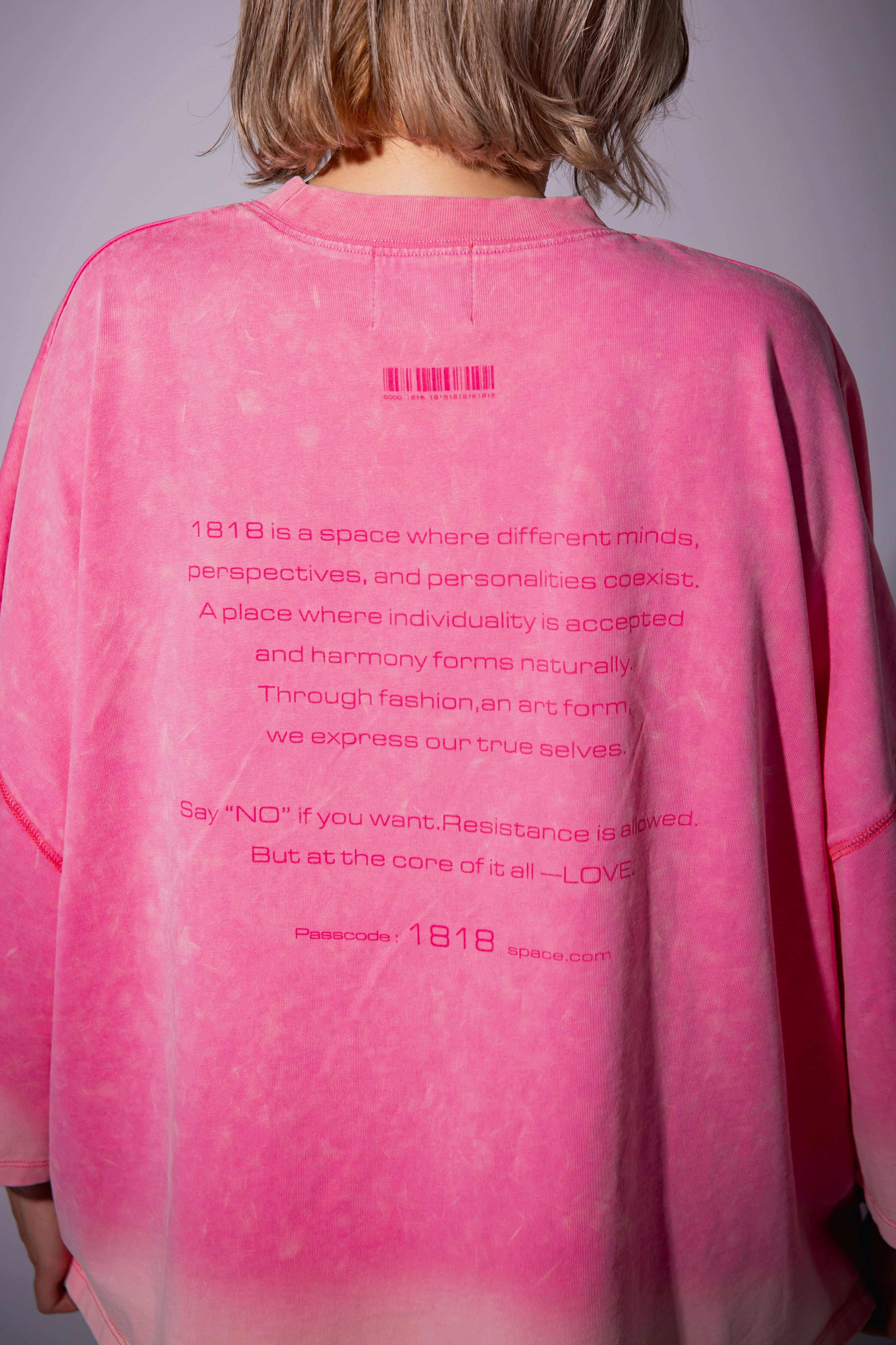 WASHED BIG TEE pink – 1818