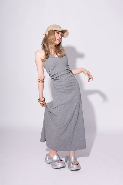 V NECK ONEPIECE gray