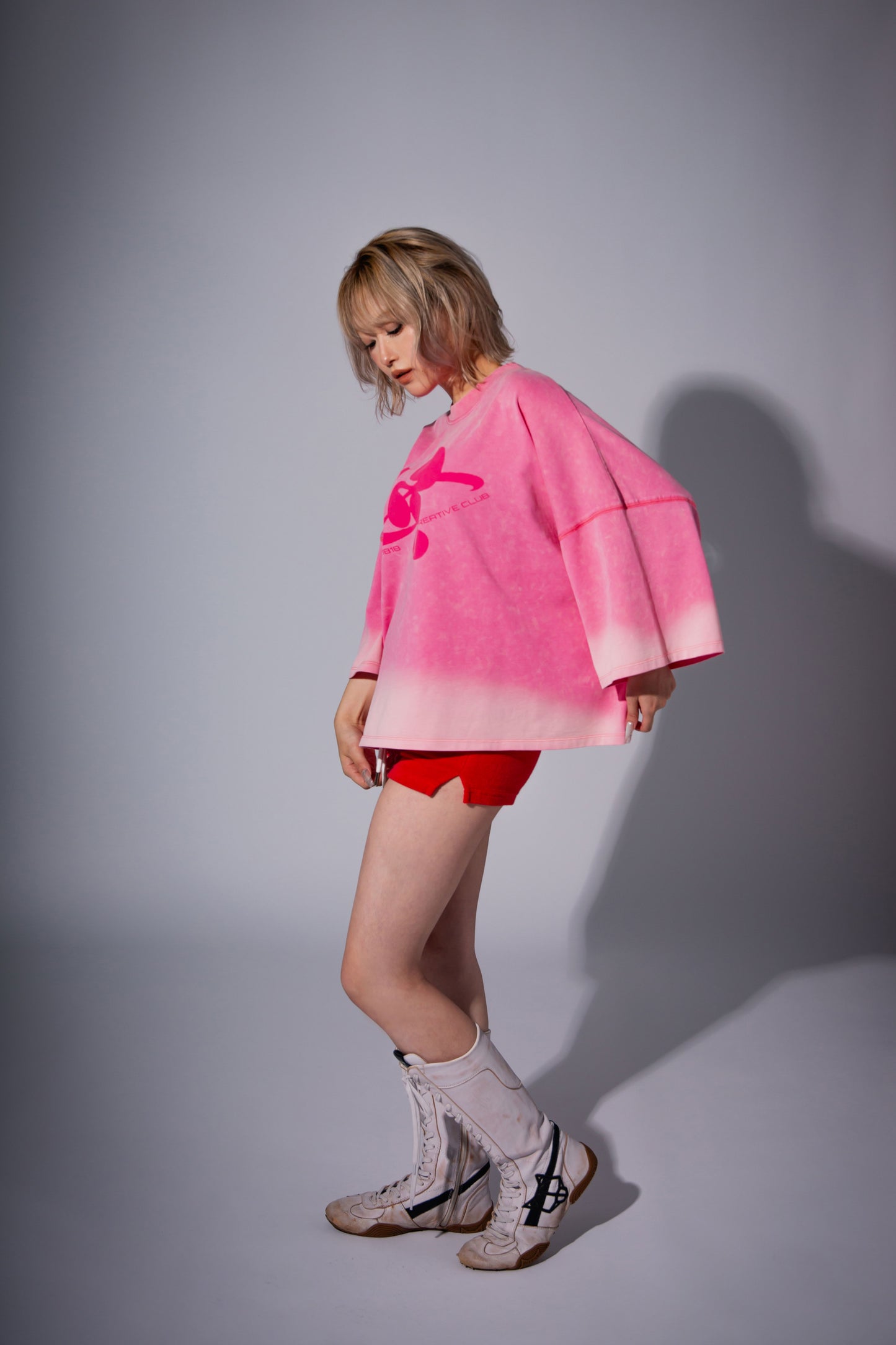WASHED BIG TEE pink