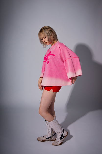 WASHED BIG TEE pink