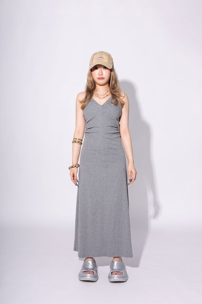V NECK ONEPIECE gray