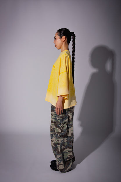 WASHED BIG TEE yellow