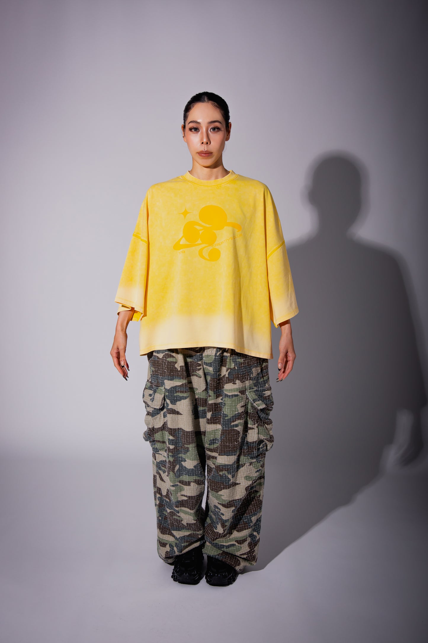 WASHED BIG TEE yellow