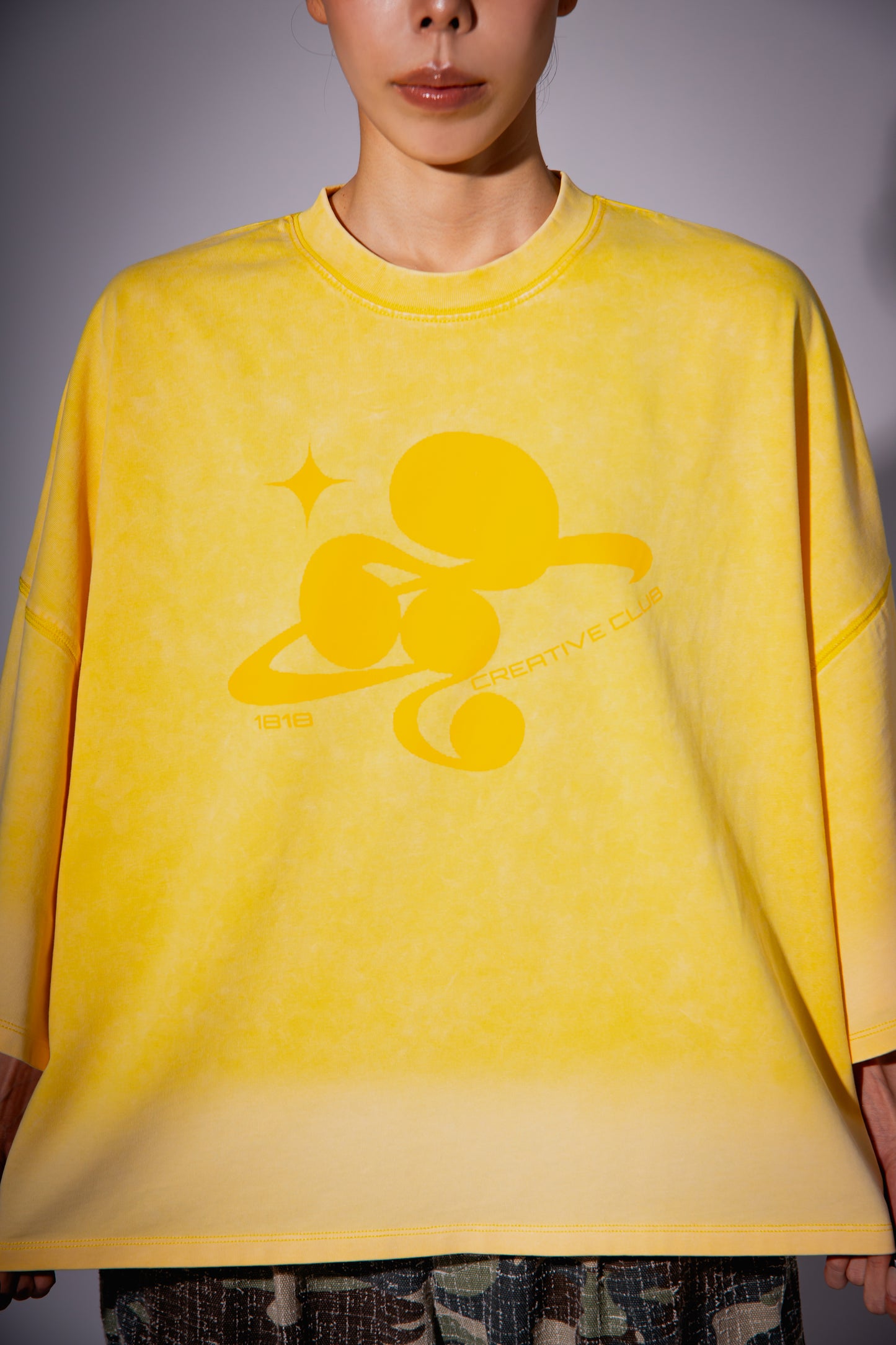 WASHED BIG TEE yellow