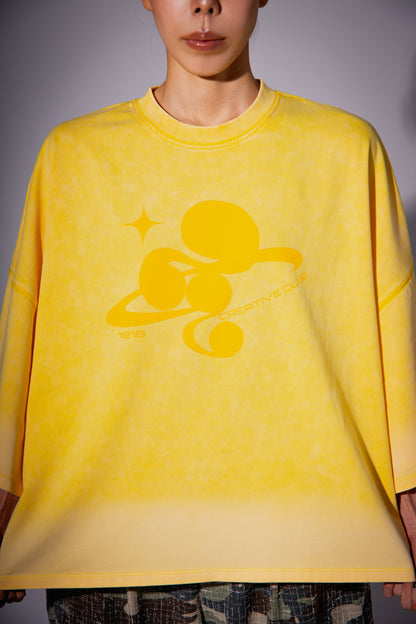 WASHED BIG TEE yellow