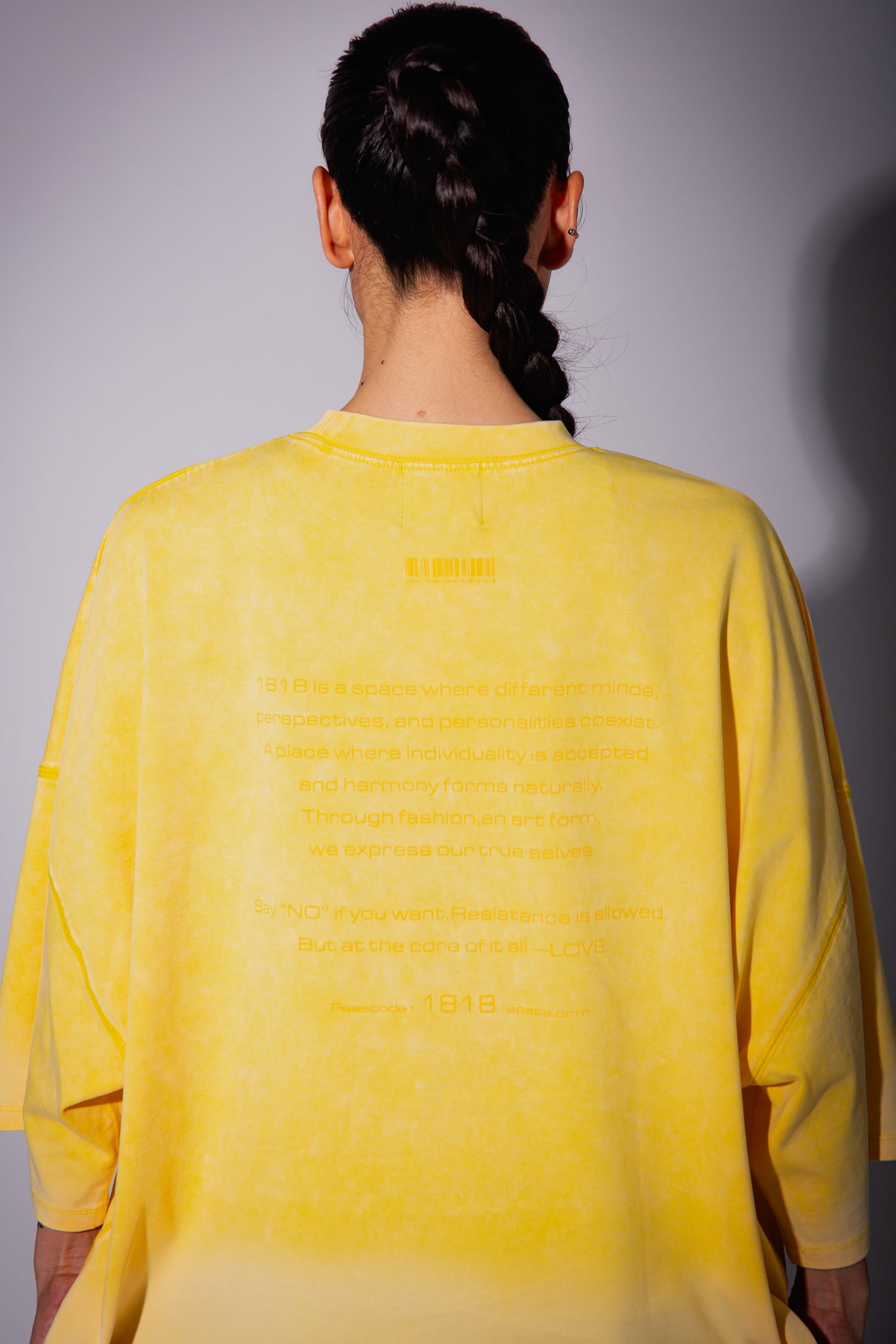 WASHED BIG TEE yellow