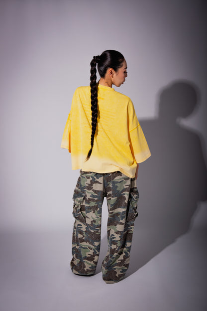 WASHED BIG TEE yellow