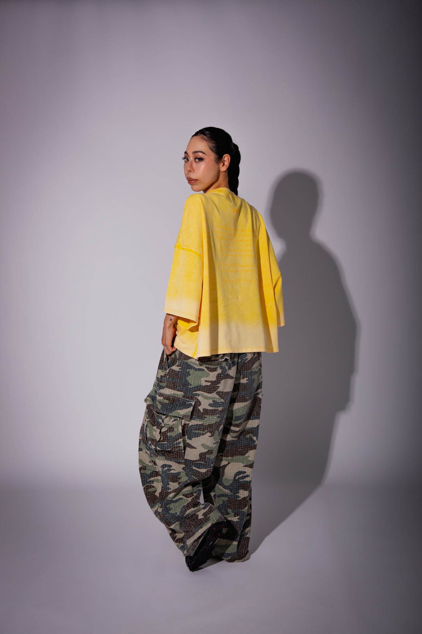 WASHED BIG TEE yellow
