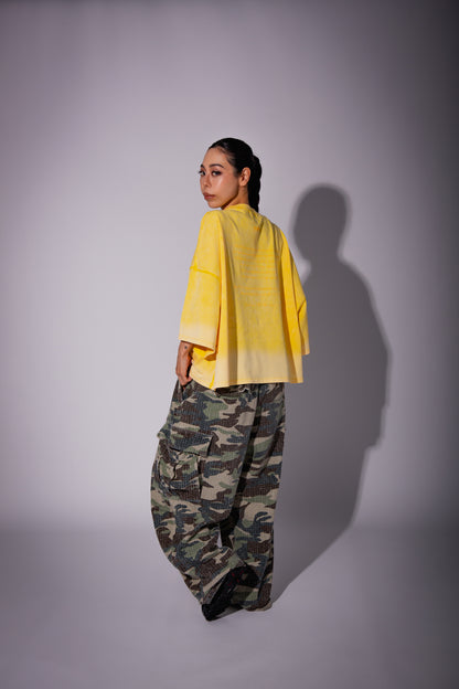 WASHED BIG TEE yellow