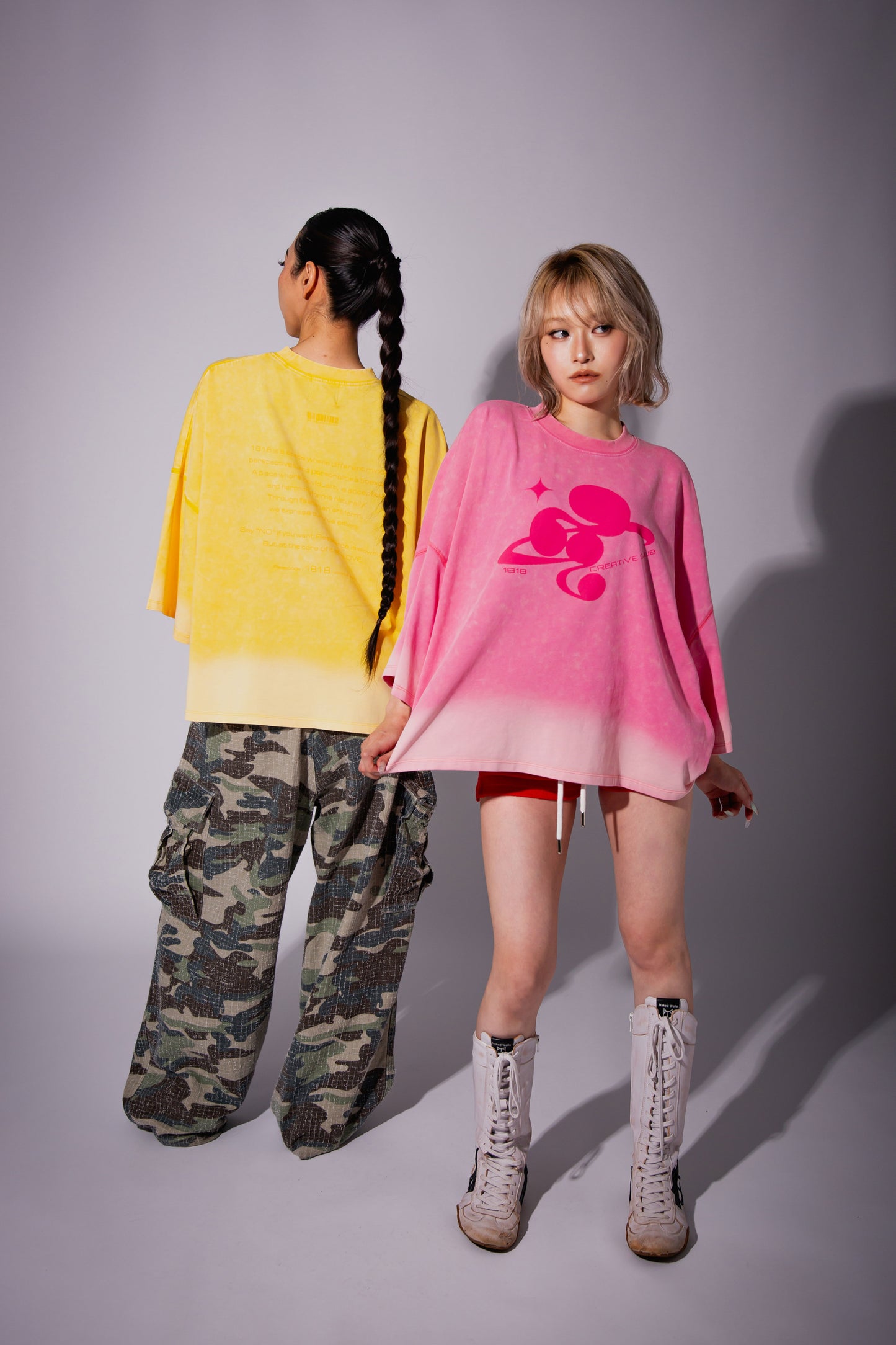 WASHED BIG TEE pink