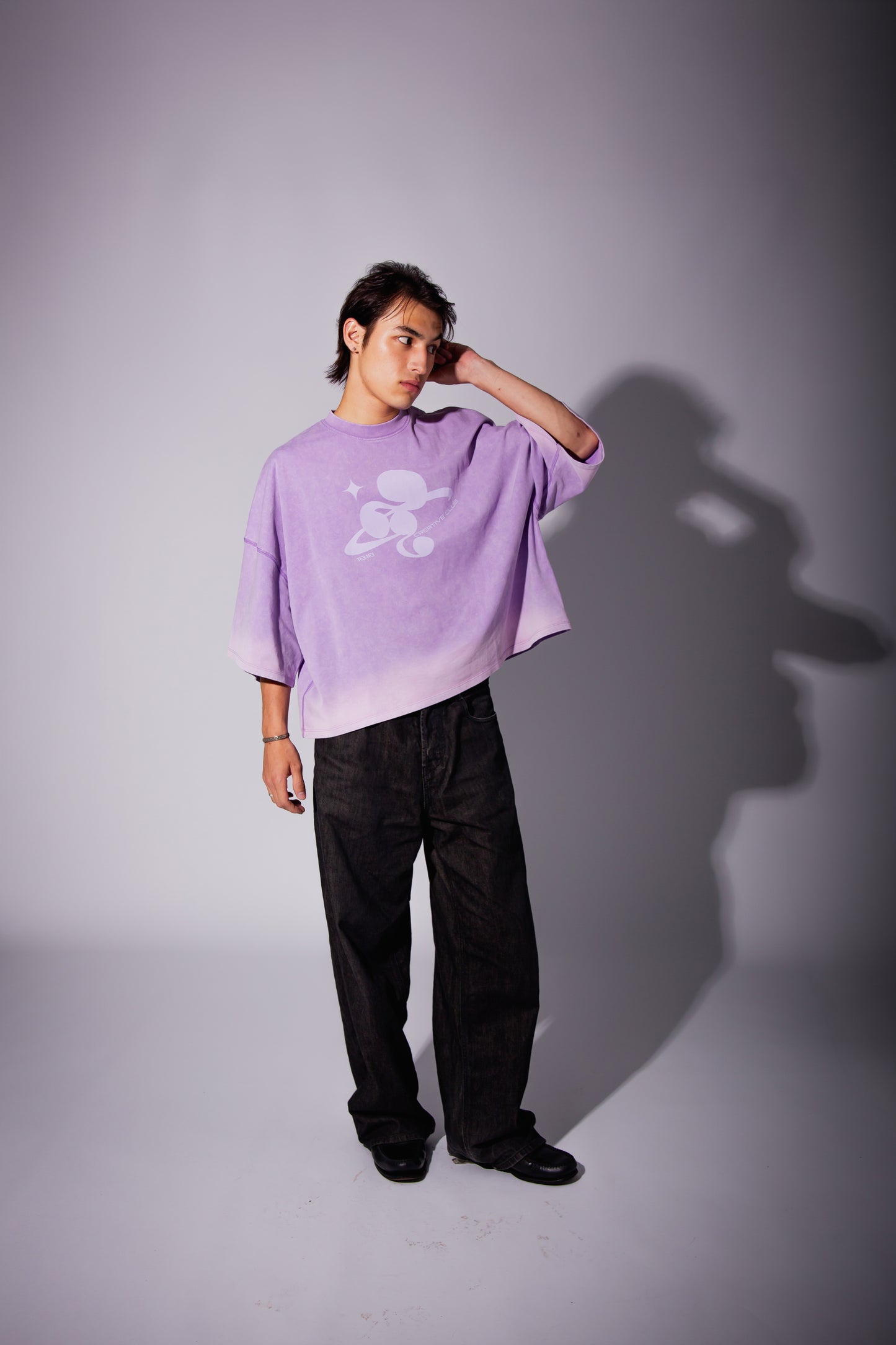 WASHED BIG TEE purple