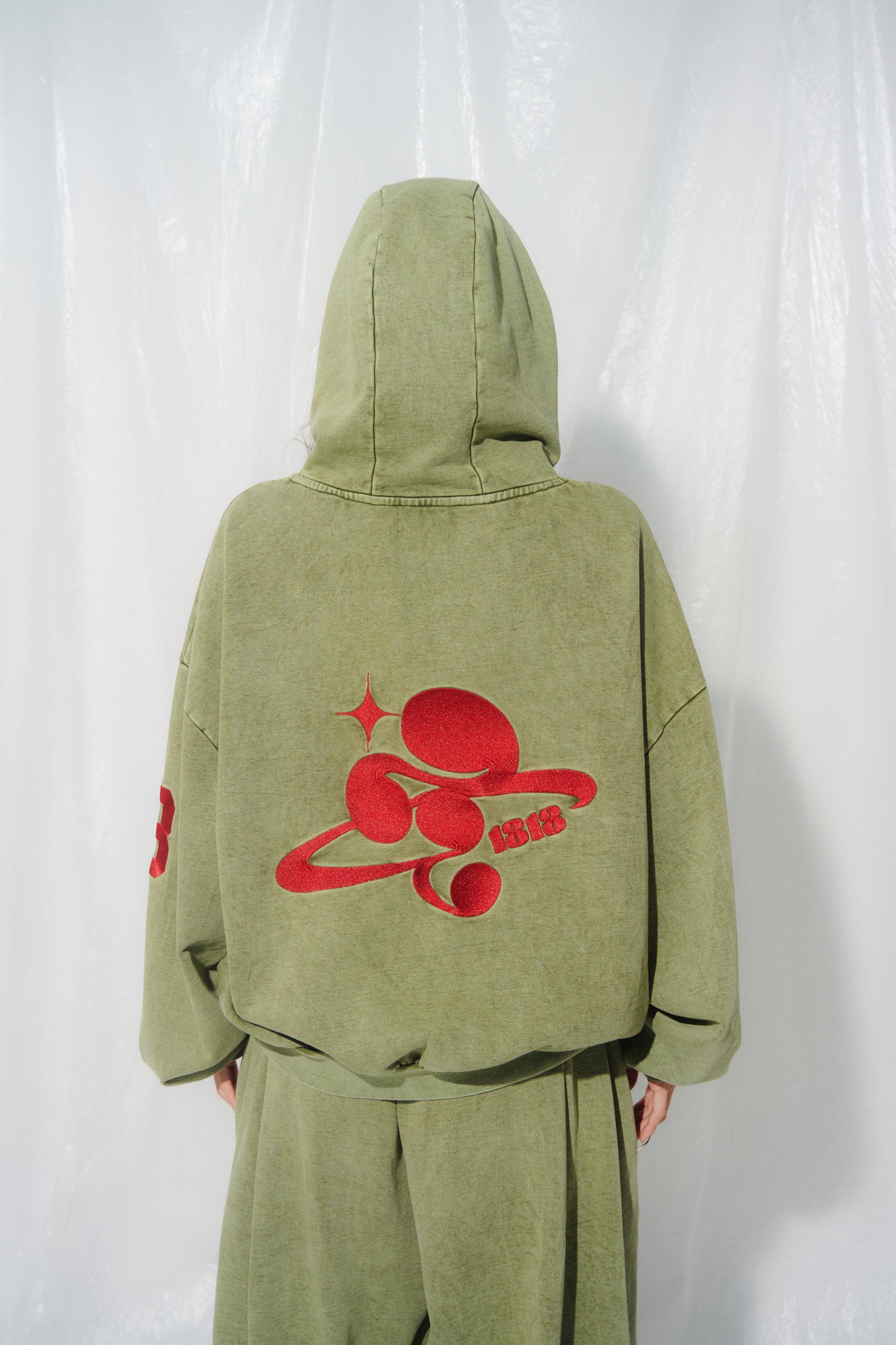 SYMBOL LOGO ZIP HOODIE khaki