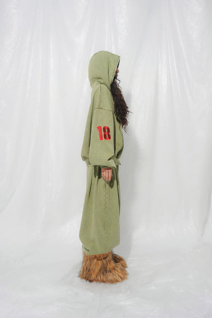 SYMBOL LOGO ZIP HOODIE khaki